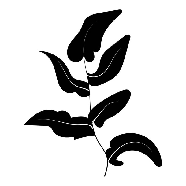 Черный векторный цветочный орнамент - Вектор,изображение