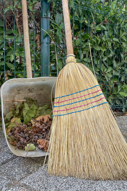 Close up broom for street cleaning - Fotó, kép