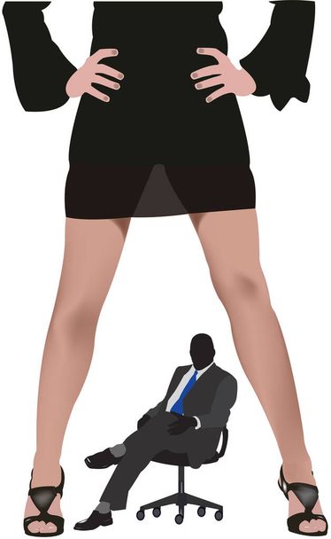 Lower torso of woman with personal human sex miniskirt - Vector, Image