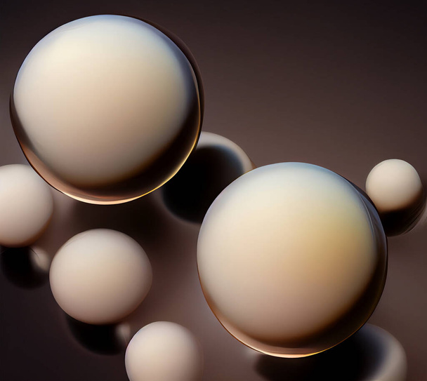 Three dimensional render of white connected spheres  - Photo, Image