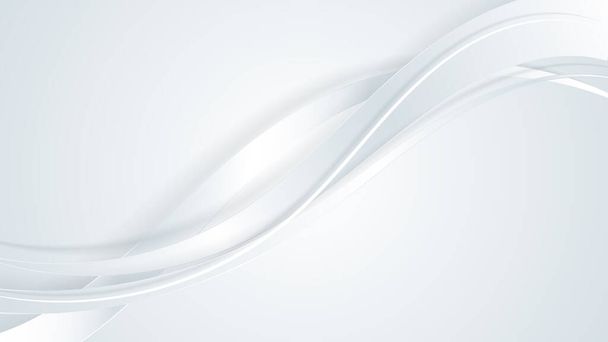 Streszczenie luksusowe 3D biało-szara wstążka fala zakrzywione linie na czystym tle z miejsca na tekst. Ilustracja wektora - Wektor, obraz