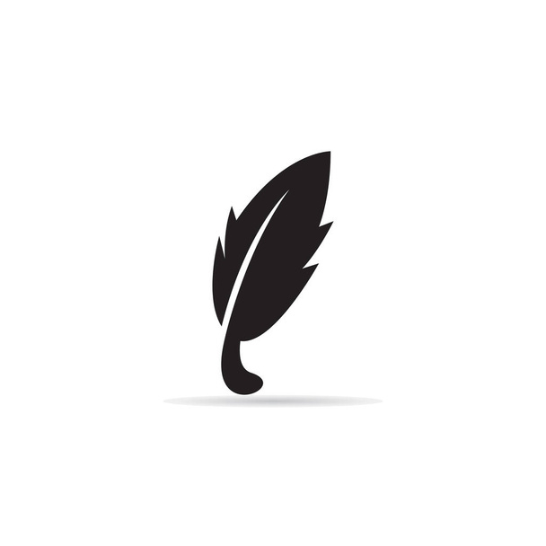 silhouette feather icon on white background - Vector, Image