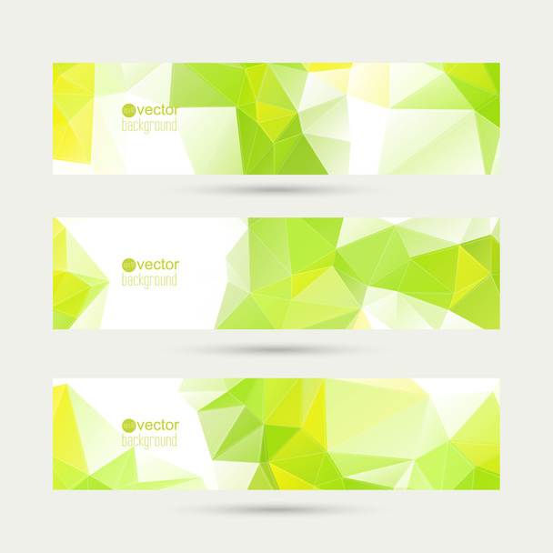 Set of vector banners with triangles and polygon mesh. - Vettoriali, immagini