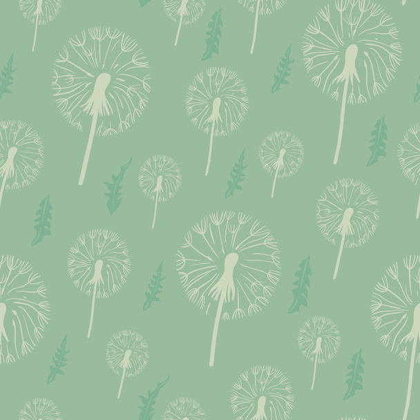 Dandelion seamless pattern. on a pastel background. - Vecteur, image