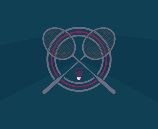 Badminton logo tasarım vektörü. Badminton şampiyonası ikonu. Soyut spor sembolü tasarım vektörü çizimi. - Vektör, Görsel