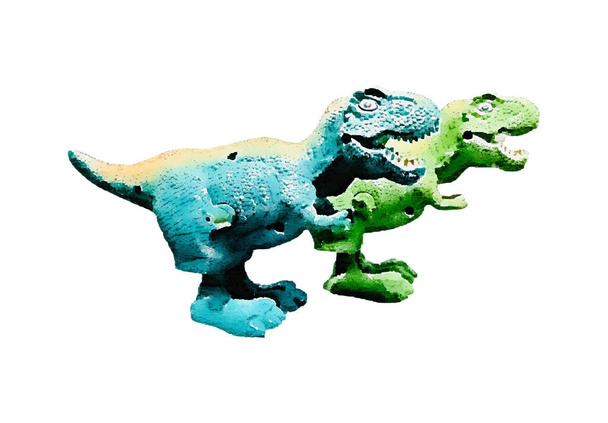 tyrannosaur dinosaur toy Watercolor.  Hand painted dinosaurs Predator animal of the prehistoric period. isolated on white background vector Illustration. Template. Hand drawing. Clipart. Close-up - Vector, Image
