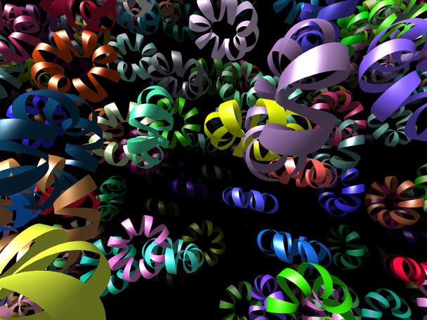Flying ribbons generated 3D background - Photo, Image