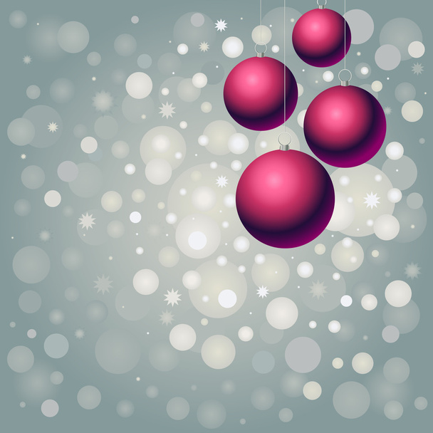 red  balls on silver background - Vector, Image