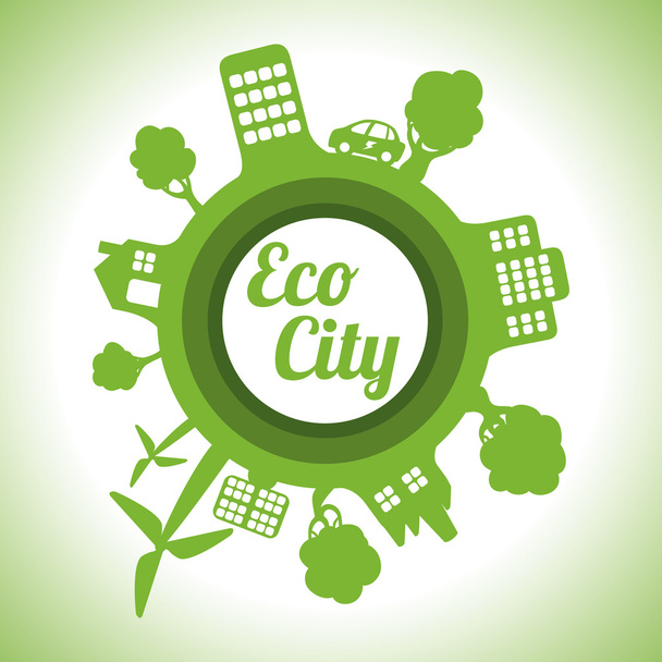 Eco city design vektor illusztráció eps10 grafikus  - Vektor, kép