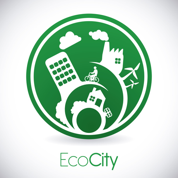 eco city design vector illustration eps10 graphic  - Vektör, Görsel