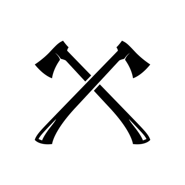 хрест логотип сокира дизайн Векторні ілюстрації. плоска іконка
. - Вектор, зображення