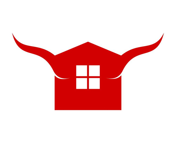 Forma de casa com chifre de touro - Vetor, Imagem