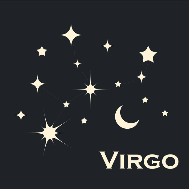  Star constellation zodiac Virgo Vector. All elements are isolated - Vektör, Görsel