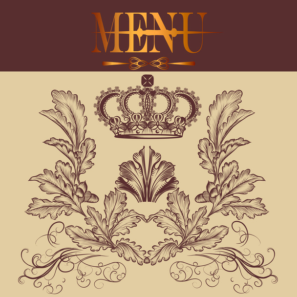 Menu design in royal style - Vector, afbeelding