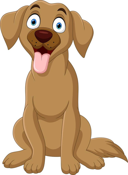 Vector illustration of Cartoon funny dog showing tongue - Vektor, kép