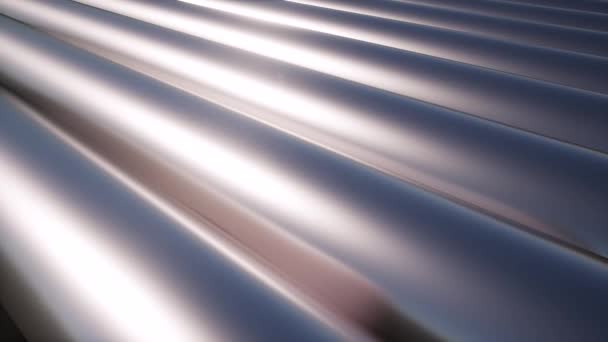 Metal boru tüpü endüstriyel imalat fabrikası güneşi çelik 4K üzerinde parlıyor. - Video, Çekim