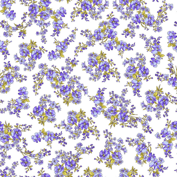 Seamless and beautiful flower illustration pattern, - Vector, Image