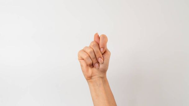 Sign language of the deaf and dumb people, English letter t. High quality photo - 写真・画像