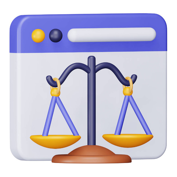 Digital law 3d rendering isometric icon. - Vector, Image