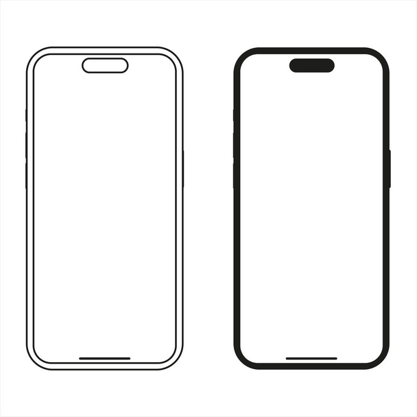 Design Mockup Exemplo do próximo Apple Iphone 14 com fundo de tela branca e fundo geral de grade transparente - Vetor, Imagem