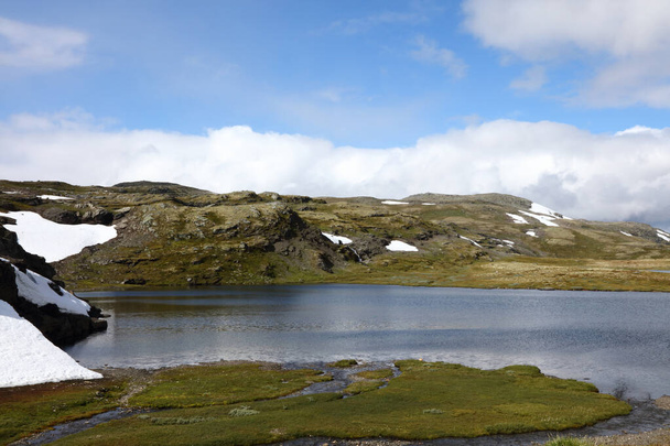 Aurlandsfjord fiordo increíble paisaje, Noruega Escandinavia - Foto, imagen