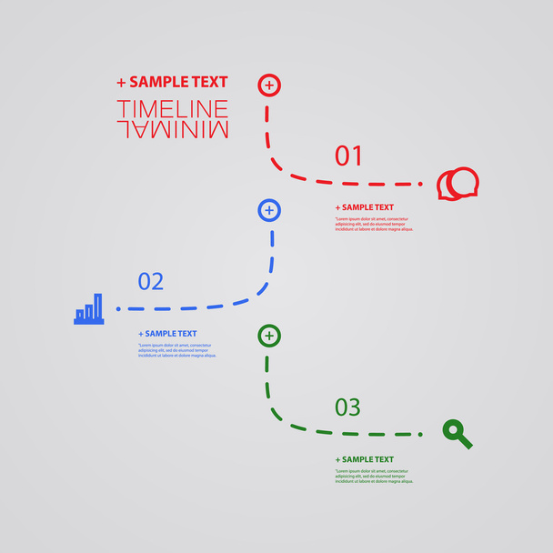 Línea de tiempo de infografía vectorial - Plantilla de diseño de informe
 - Vector, imagen