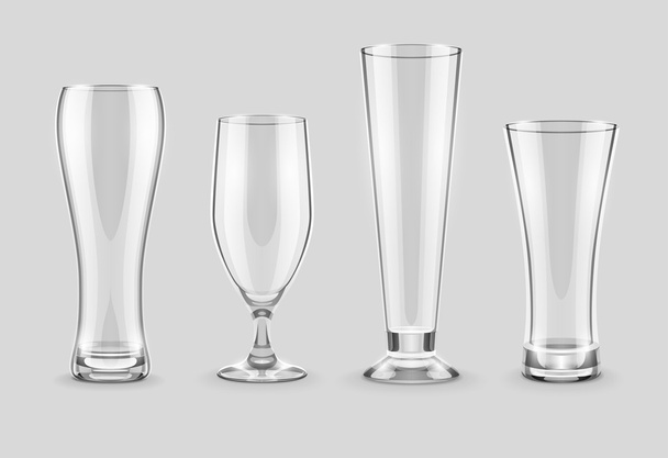 Glasses for beer drinking in pub empty set - Vektori, kuva
