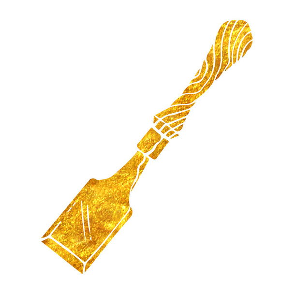 Altın folyo doku çizimi için yontulmuş ahşap işleme aracı - Vektör, Görsel
