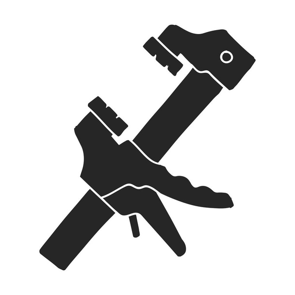 Hand drawn icon Woodworking clamp illustration. - Vector, Image