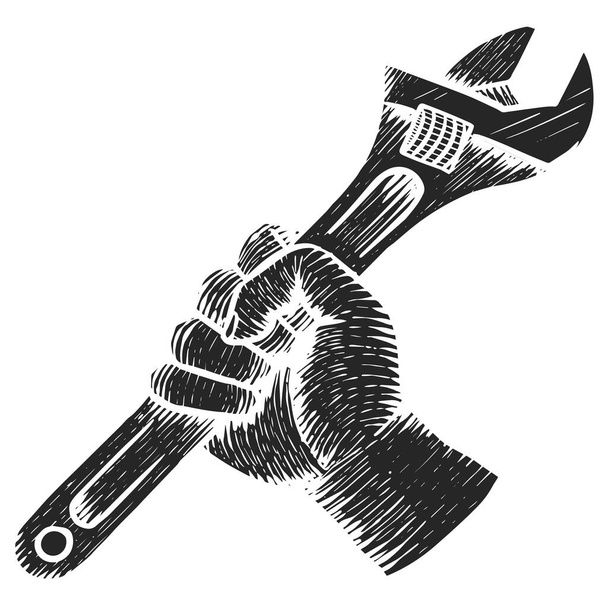 Ícones de ferramenta manual desenhados à mão ilustração vetorial - Vetor, Imagem