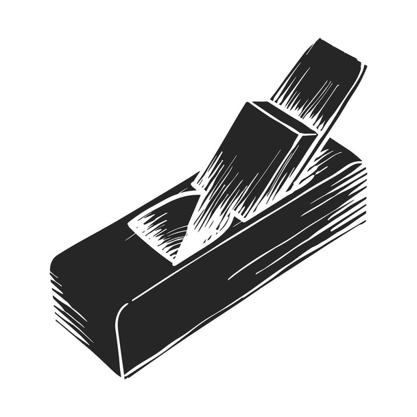 Icono plano de madera dibujado a mano herramienta de carpintería vector ilustración - Vector, imagen