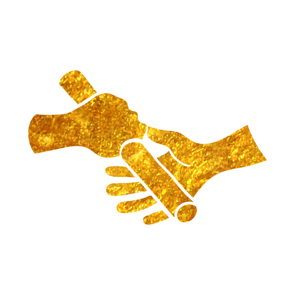 Icono de carrera de relé dibujado a mano en la ilustración de vectores de textura de lámina de oro - Vector, Imagen