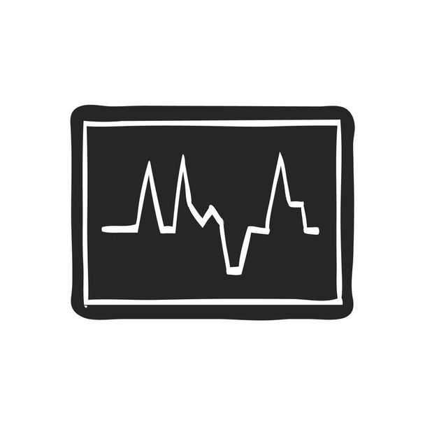 Hand drawn Heart rate monitor vector illustration - Vector, Image