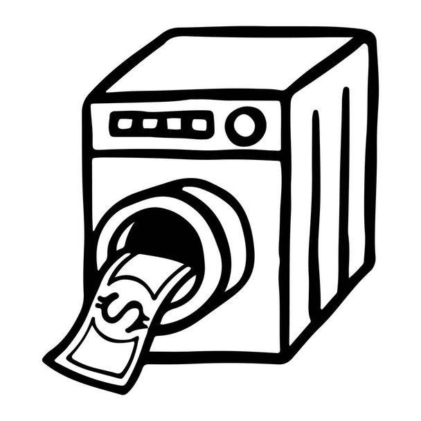 Money laundering concept. Hand drawn vector illustration. - Vector, Image