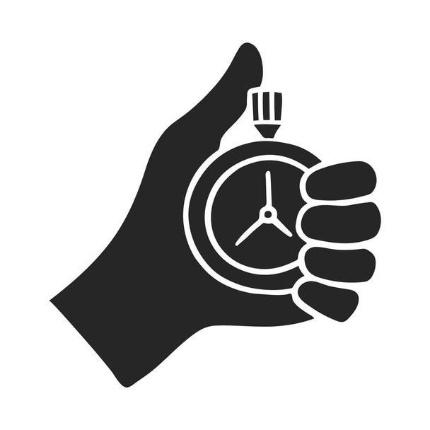 Mão desenhada mão segurando cronômetro vetor ilustração - Vetor, Imagem