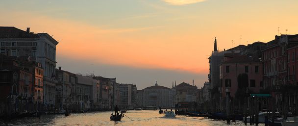 Panoramic view on Grand Canal at sunset. - Photo, Image