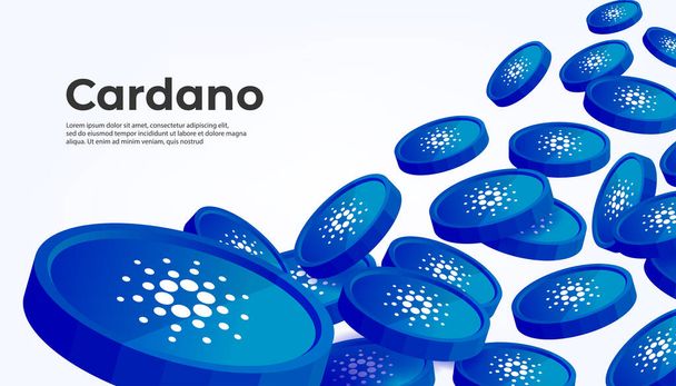 Cardano (ADA) fond de bannière concept crypto-monnaie. - Vecteur, image