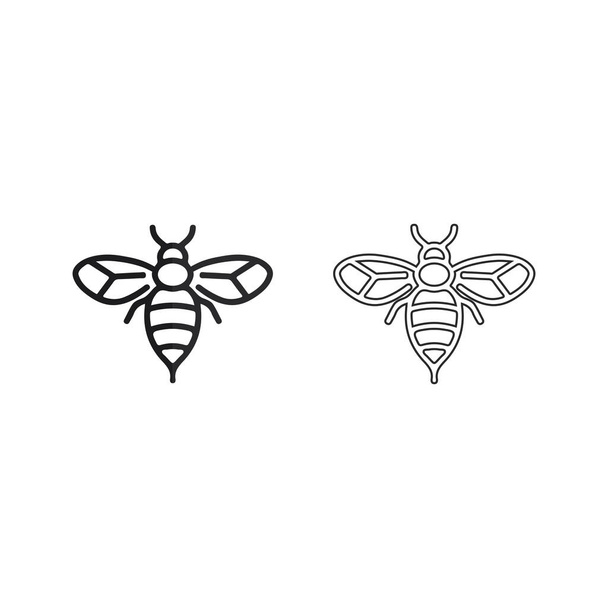 Icône miel et abeille logo vecteur animal design et illustration  - Vecteur, image