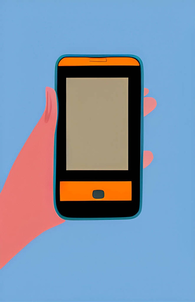 close up hand holding smartphone  - Vector, Image