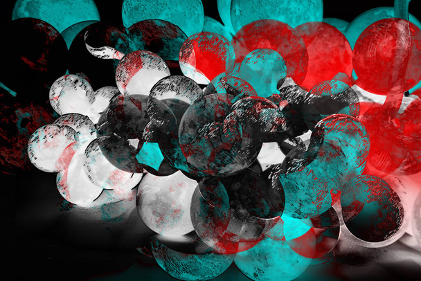 Un bouquet de raisins verts frais effet sumie abstrait - Photo, image