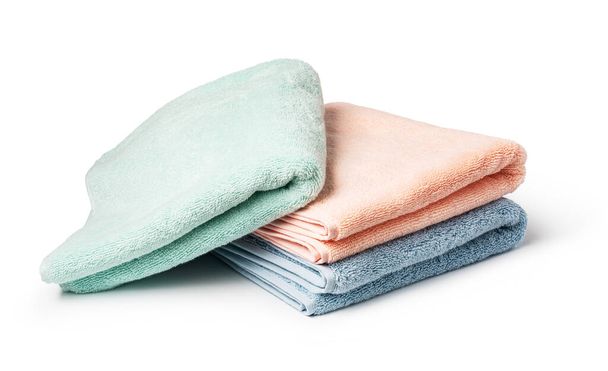 Multi Colored Towels on a white background - Photo, image