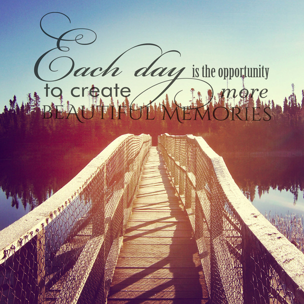beautiful instagram of bridge over water with inspirational quot - Photo, Image