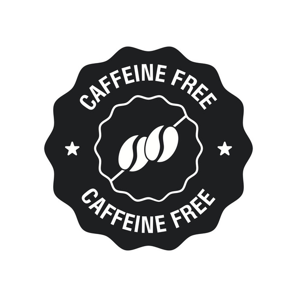 Signo de icono libre de cafeína. Diseño vectorial de granos de café aislados. Ilustración vectorial - Vector, Imagen