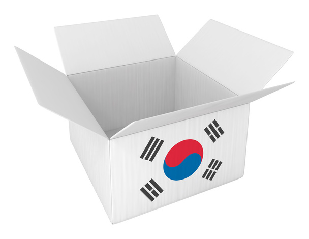 Fabriqué en Corée boîte conteneur isolé sur blanc
 - Photo, image