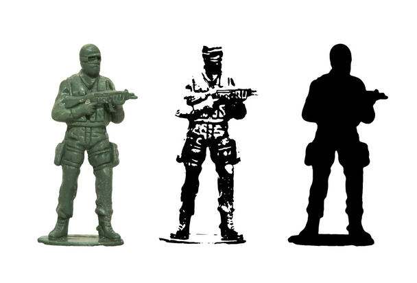 Plastic speelgoed soldaat vector - Vector, afbeelding