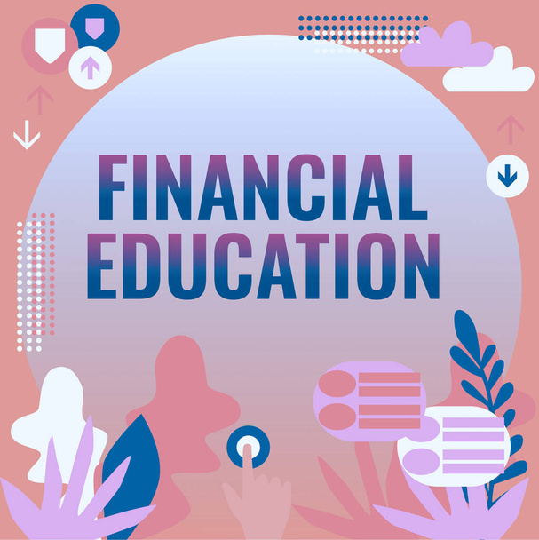 Merkki näyttää Financial Education, Business lähestymistapa Ymmärtäminen valuutta-alueet, kuten Rahoitus ja sijoittaminen - Valokuva, kuva