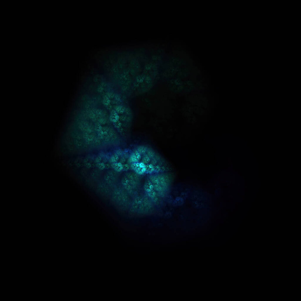 Polvo de nebulosa fractal colorido sobre fondo negro - Foto, imagen