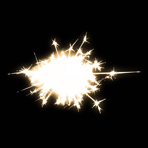 Sparkler effetto fuoco bengala su sfondo nero - Foto, immagini