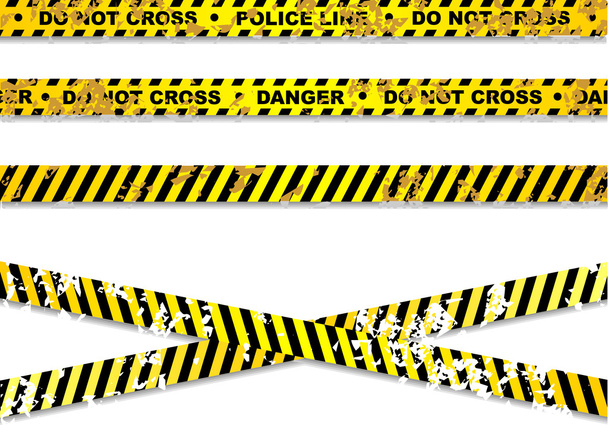 Línea policial y cintas de peligro
 - Vector, Imagen