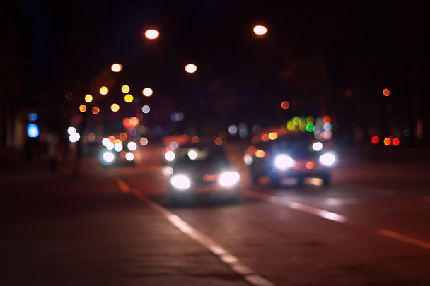 夜の街の抽象的なボケ味の背景 - 写真・画像